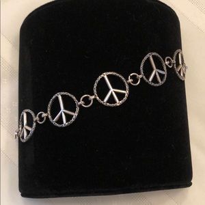 Sterling silver peace bracelet.